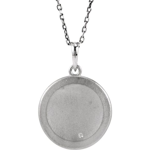 The Emma Sterling Silver Diamond Block Initial J Disc Necklace, 18 In.